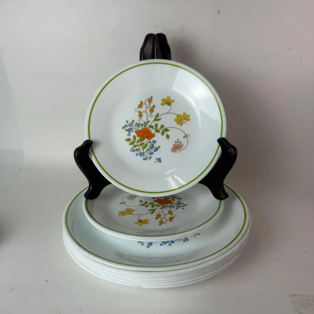 Corelle Corning Wildflower Lot 10 Salad Lunch Dessert Plates Vintage Floral